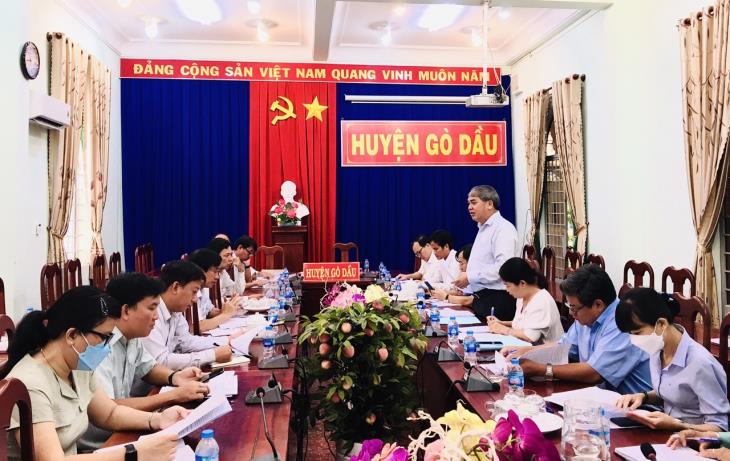 Thường trực HĐND tỉnh khảo sát việc thực hiện kế hoạch đầu tư công trung hạn giai đoạn 2021 - 2025 tại huyện Gò Dầu